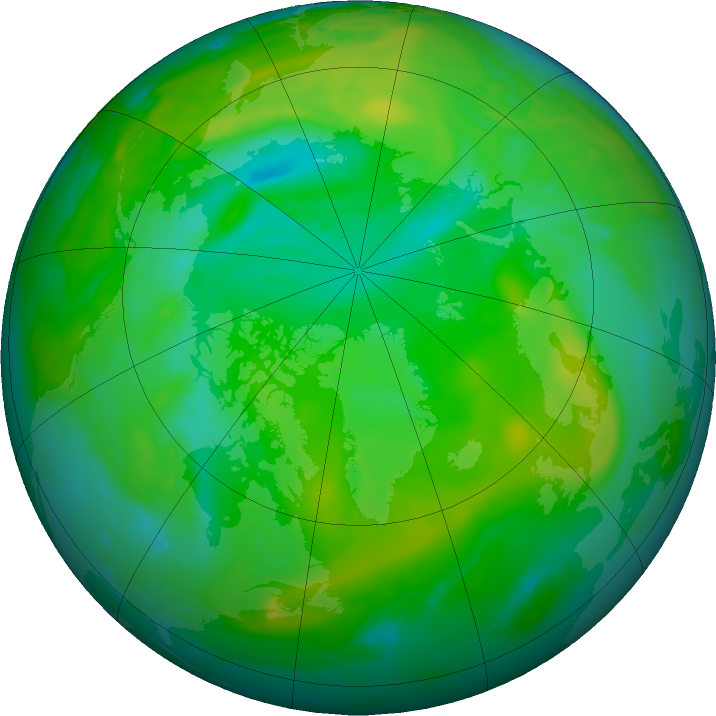 Arctic ozone map for 06 July 2020